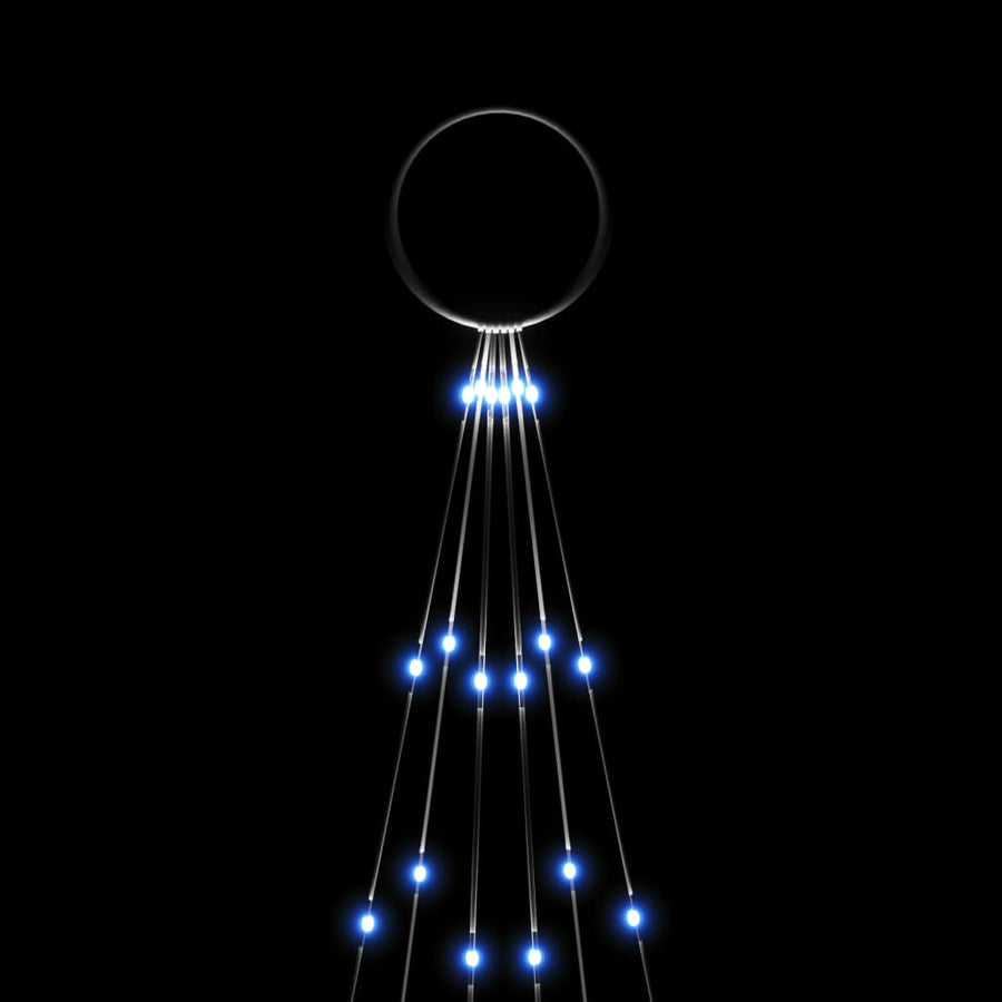 Vlaggenmast Kerstboom 108 Led's Blauw 180 Cm