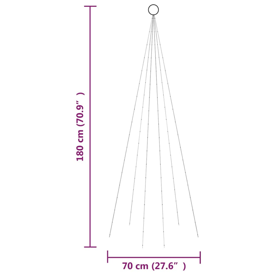 Vlaggenmast Kerstboom 108 Led's Blauw 180 Cm