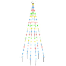 Vlaggenmast kerstboom 108 LED's meerkleurig 180 cm