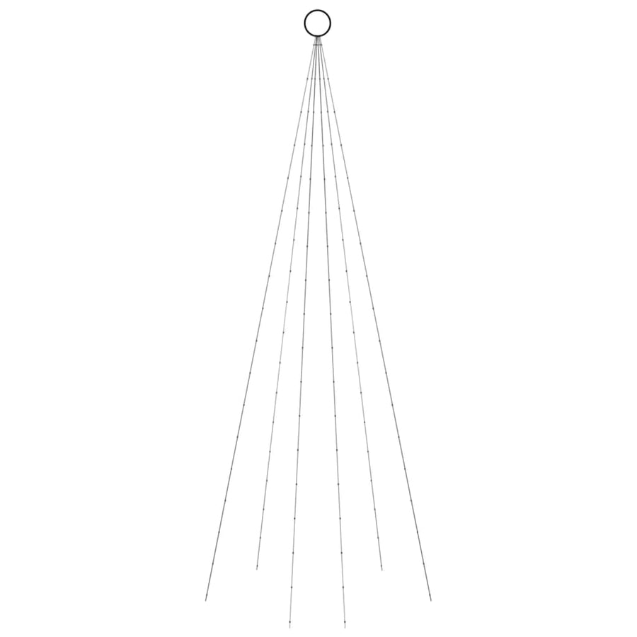 Vlaggenmast kerstboom 108 LED's meerkleurig 180 cm