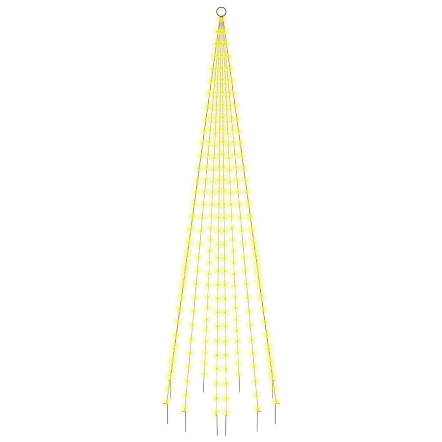 Vlaggenmast kerstboom 310 LED's warmwit 300 cm