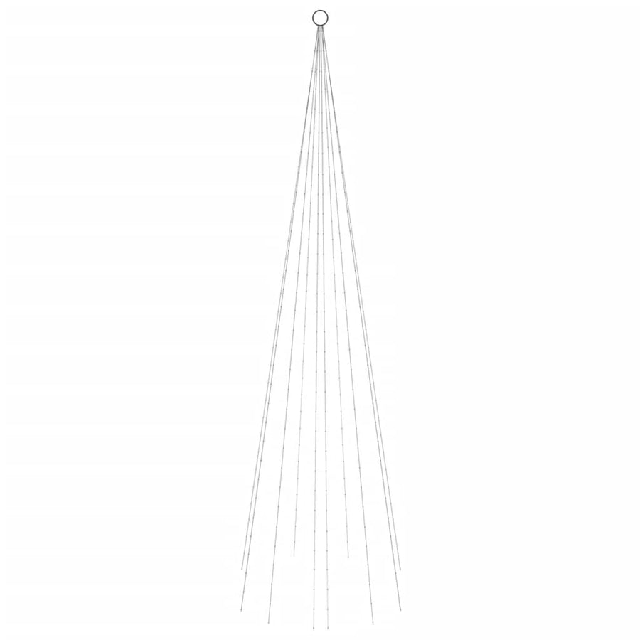 Vlaggenmast kerstboom 310 LED's warmwit 300 cm