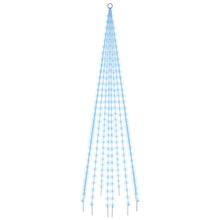 Vlaggenmast kerstboom 310 LED's blauw 300 cm