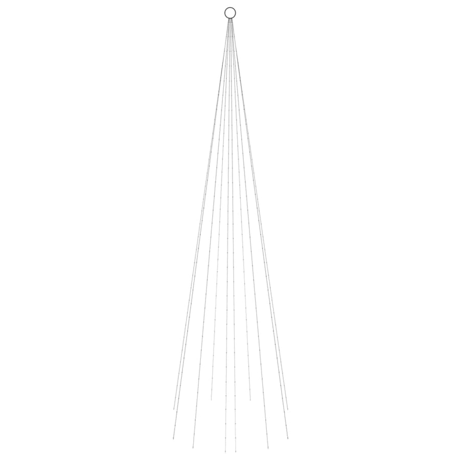 Vlaggenmast kerstboom 310 LED's blauw 300 cm