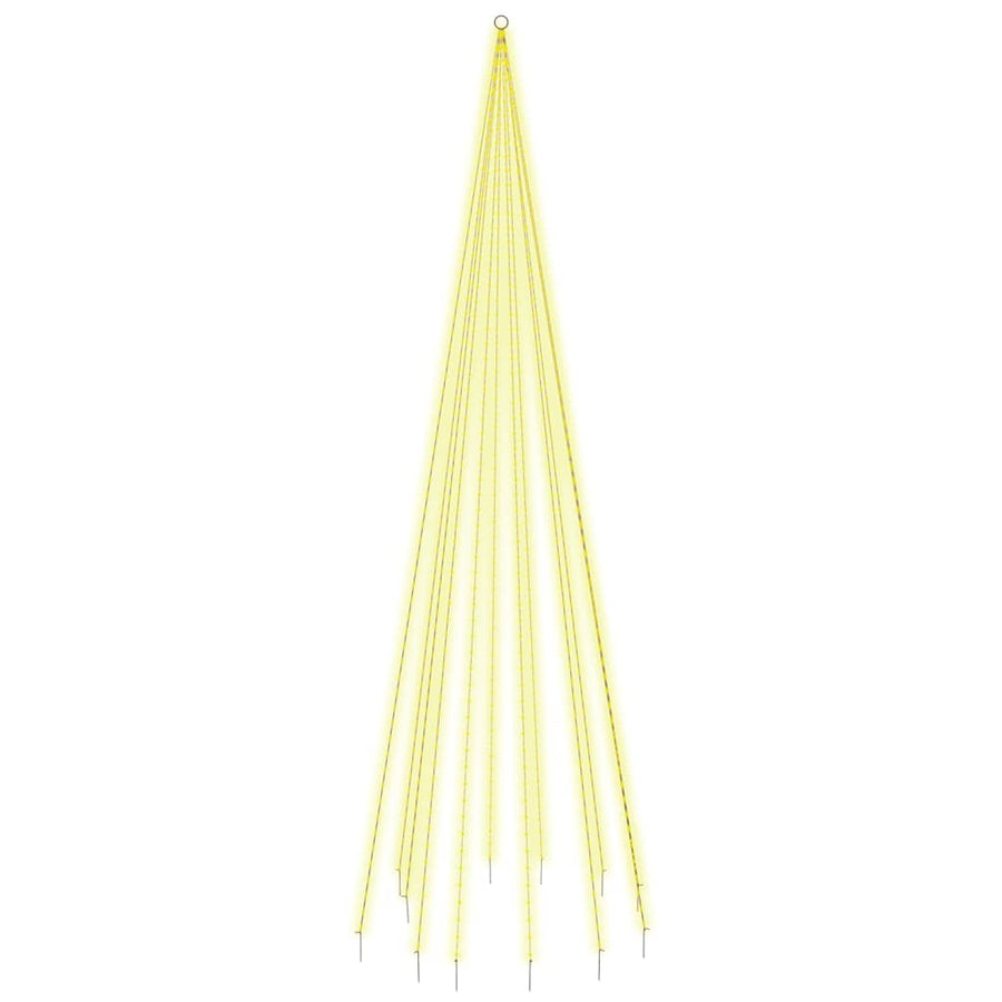 Vlaggenmast kerstboom 732 LED's warmwit 500 cm