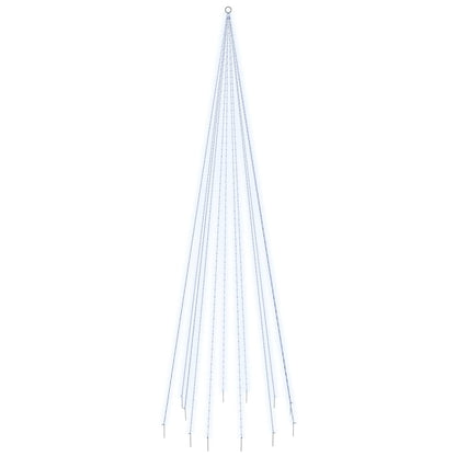 Vlaggenmast kerstboom 732 LED's koudwit 500 cm