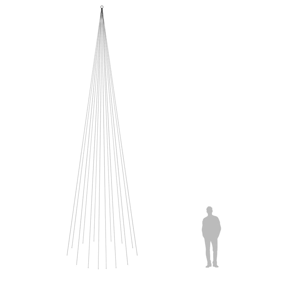 Vlaggenmast kerstboom 1134 LED's warmwit 800 cm