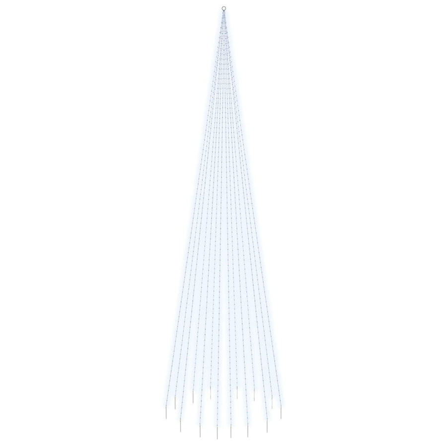 Vlaggenmast kerstboom 1134 LED's koudwit 800 cm