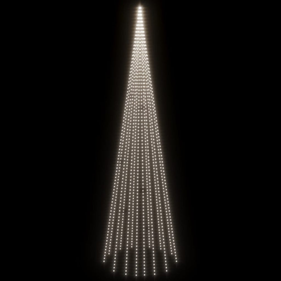 Vlaggenmast kerstboom 1134 LED's koudwit 800 cm