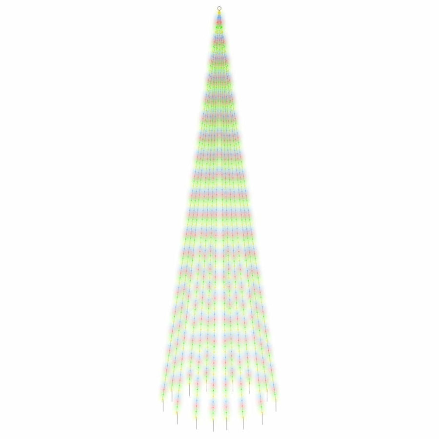 Vlaggenmast kerstboom 1134 LED's meerkleurig 800 cm