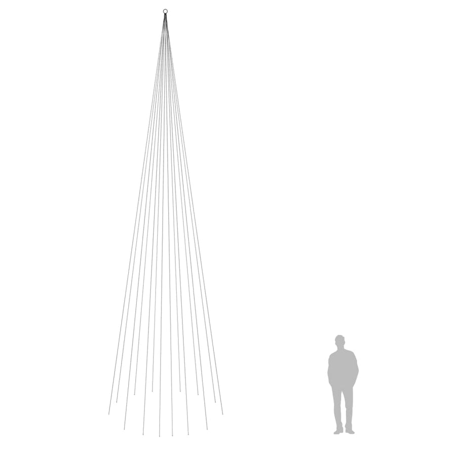 Vlaggenmast kerstboom 1134 LED's meerkleurig 800 cm