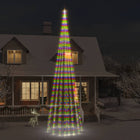 Vlaggenmast Kerstboom 1134 Led's Meerkleurig 800 Cm