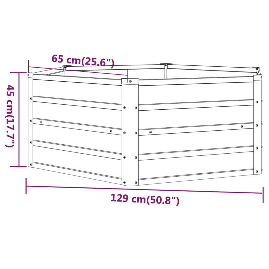 Plantenbak Verhoogd 129X129X45 Cm Cortenstaal Roestig
