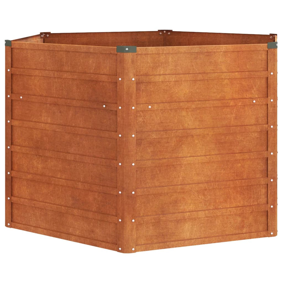 Plantenbak Verhoogd 129X129X77 Cm Cortenstaal Roestig