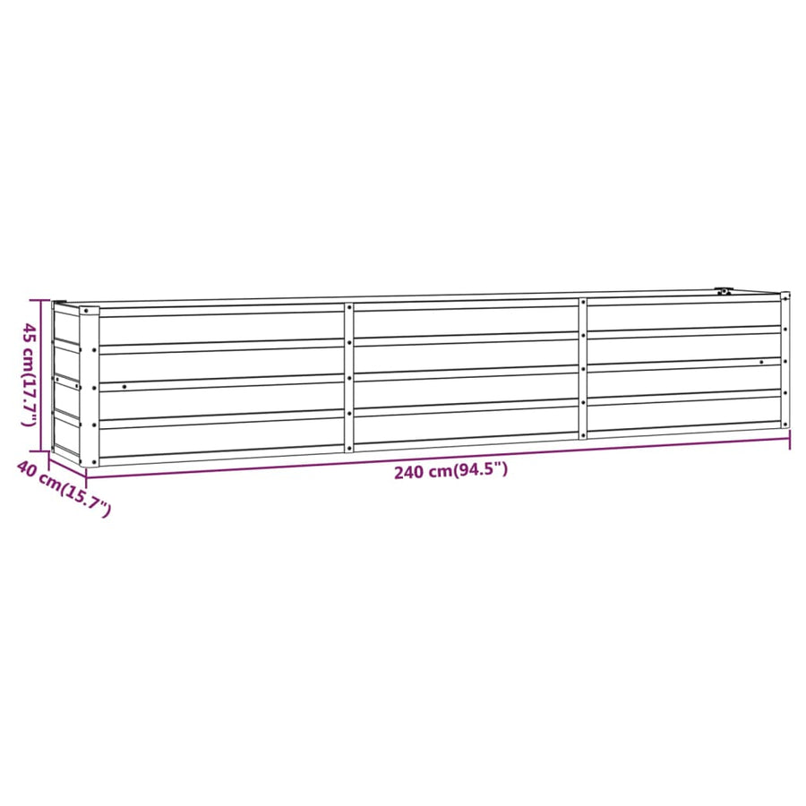Plantenbak Verhoogd 240X40X45 Cm Cortenstaal Roestig