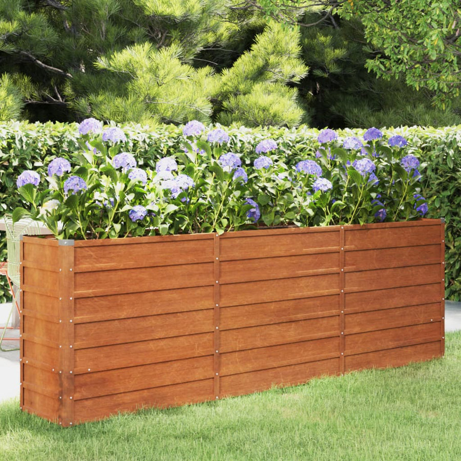 Plantenbak Verhoogd 240X40X77 Cm Cortenstaal Roestig