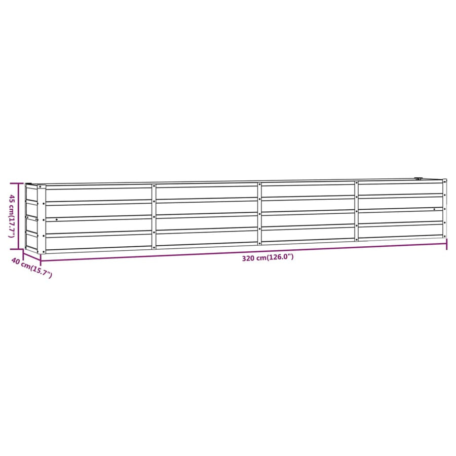 Plantenbak Verhoogd 320X40X45 Cm Cortenstaal Roestig