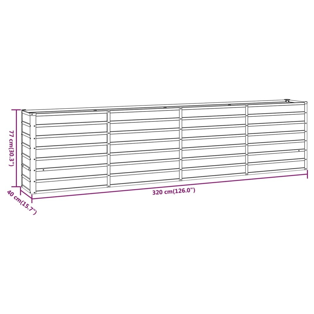 Plantenbak Verhoogd 320X40X77 Cm Cortenstaal Roestig