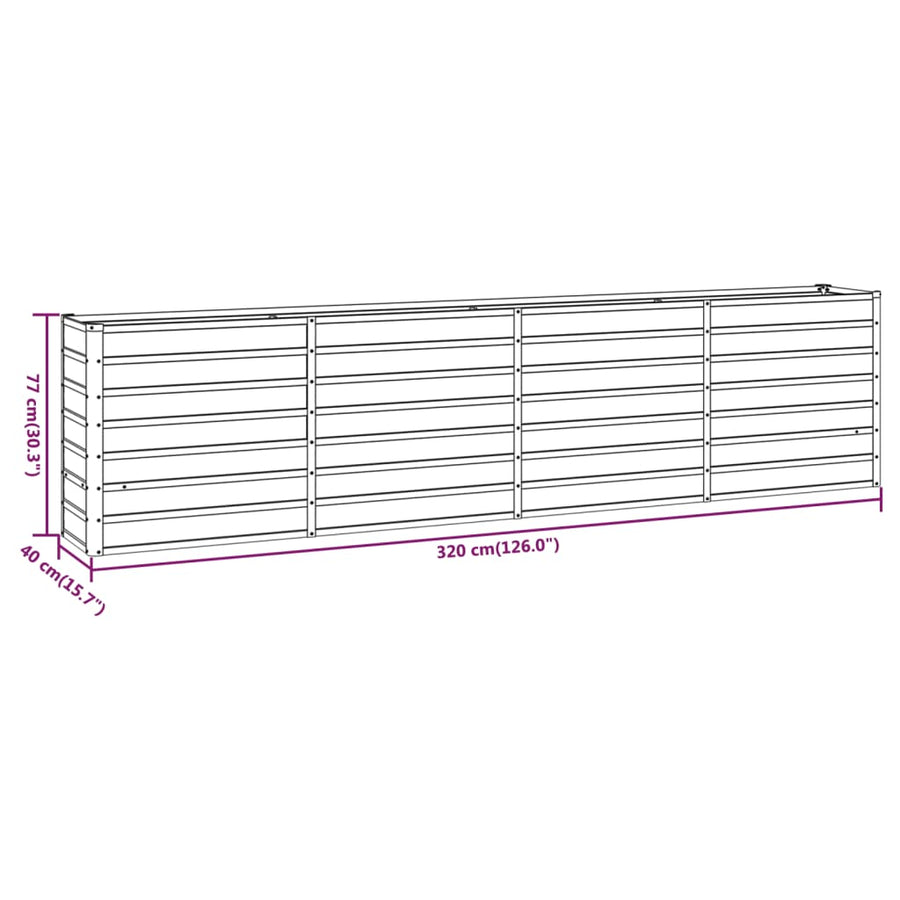 Plantenbak Verhoogd 320X40X77 Cm Cortenstaal Roestig