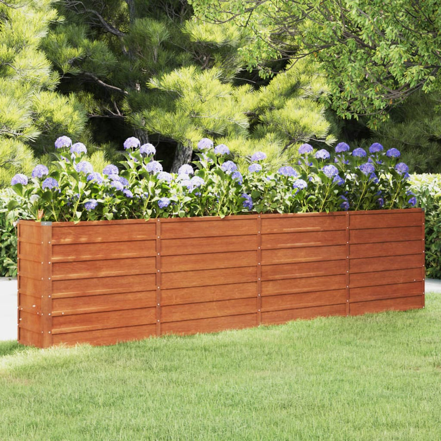 Plantenbak Verhoogd 320X40X77 Cm Cortenstaal Roestig