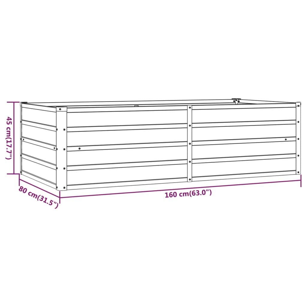Plantenbak Verhoogd 160X80X45 Cm Cortenstaal Roestig