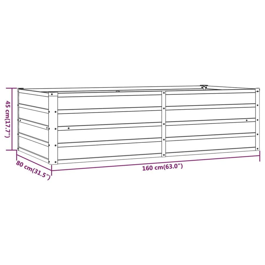 Plantenbak Verhoogd 160X80X45 Cm Cortenstaal Roestig