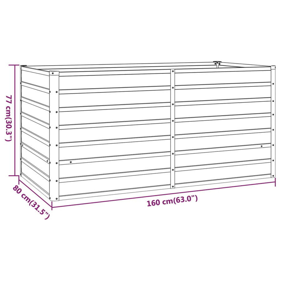 Plantenbak Verhoogd 160X80X77 Cm Cortenstaal Roestig