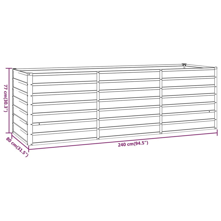 Plantenbak Verhoogd 240X80X77 Cm Cortenstaal Roestig