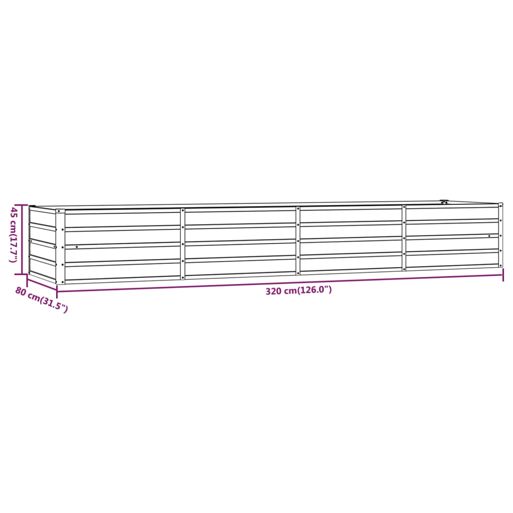 Plantenbak Verhoogd 320X80X45 Cm Cortenstaal Roestig