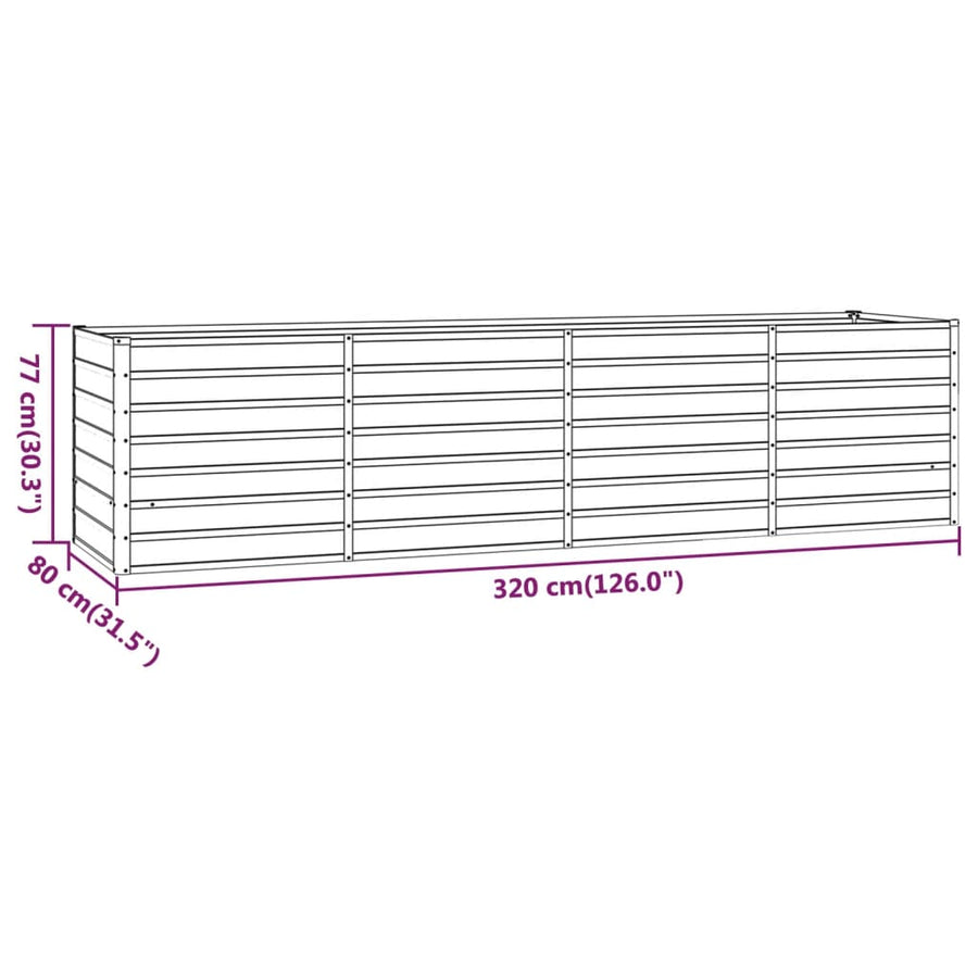 Plantenbak Verhoogd 320X80X77 Cm Cortenstaal Roestig