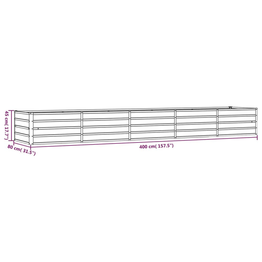 Plantenbak Verhoogd 400X80X45 Cm Cortenstaal Roestig