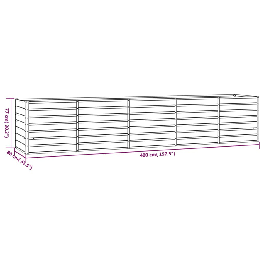 Plantenbak Verhoogd 400X80X77 Cm Cortenstaal Roestig