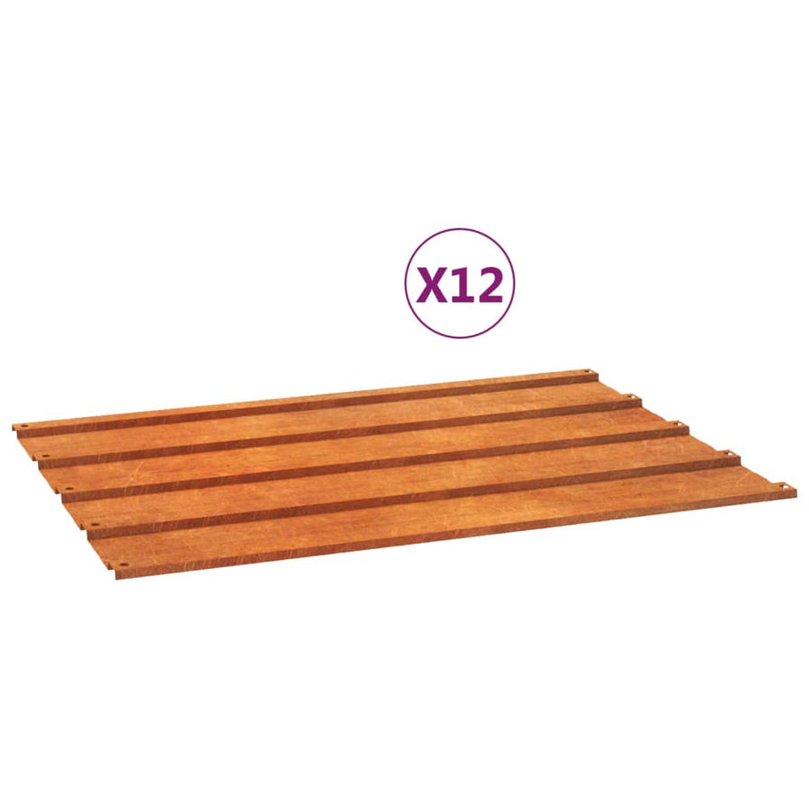 Dakpanelen 12 St 60X44 Cm Cortenstaal Roestig 60 x 44 cm