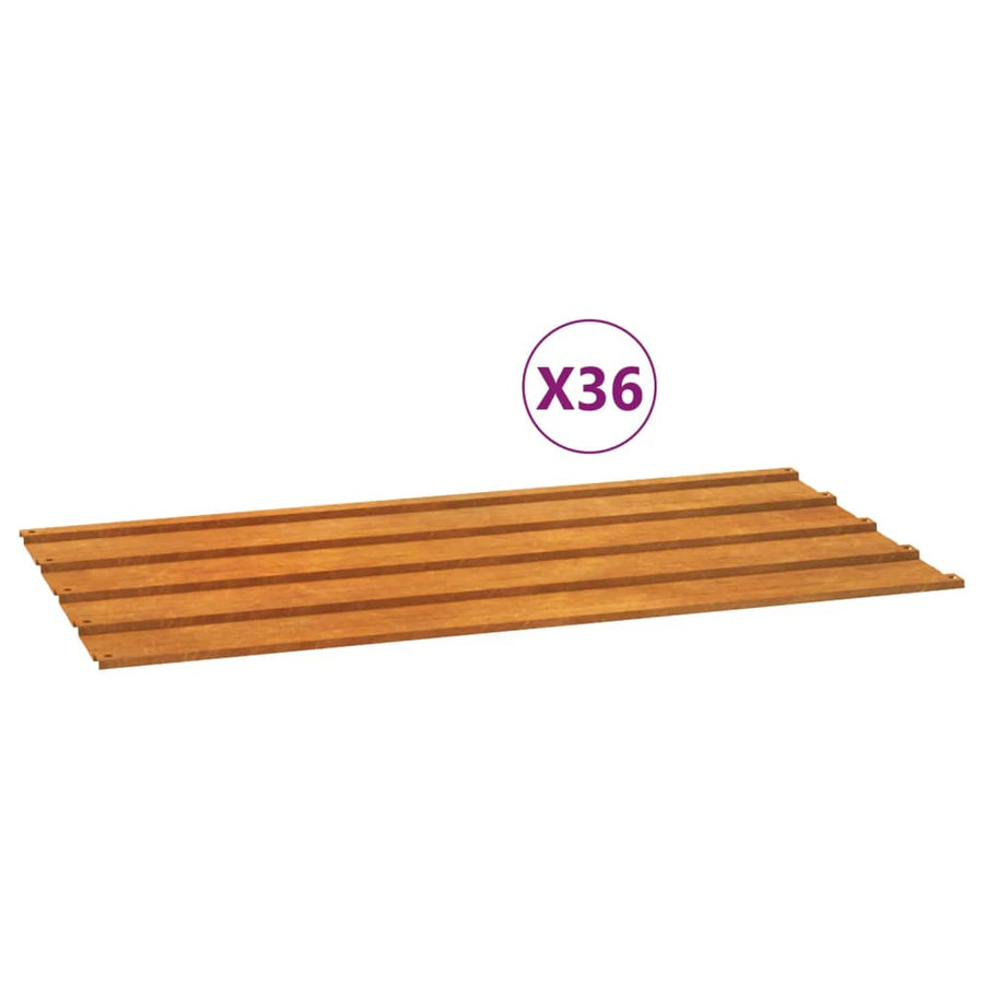 Dakpanelen 12 St 80X44 Cm Cortenstaal Roestig 80 x 44 cm