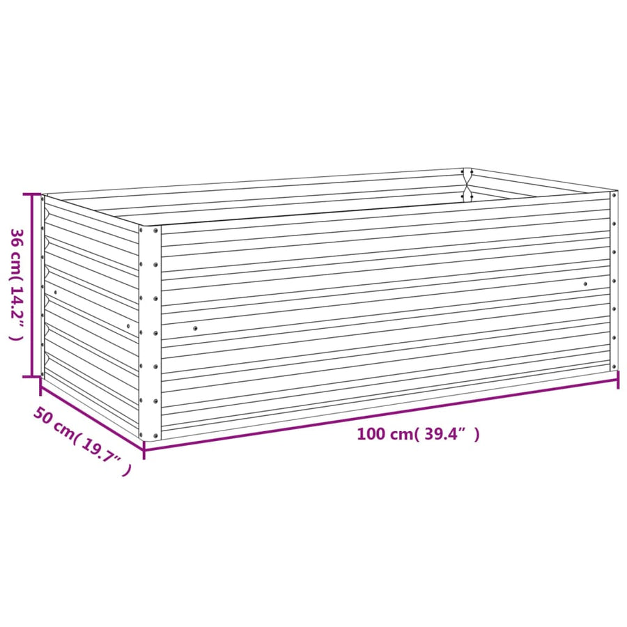 Plantenbak Verhoogd 100X50X36 Cm Cortenstaal