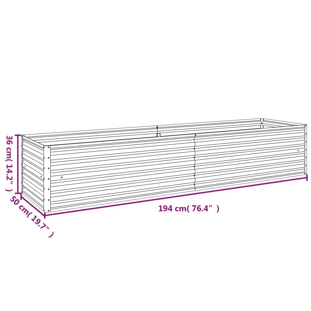 Plantenbak Verhoogd 194X50X36 Cm Cortenstaal