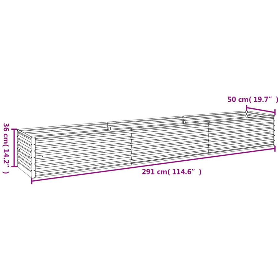 Plantenbak Verhoogd 291X50X36 Cm Cortenstaal
