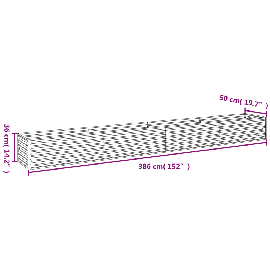 Plantenbak Verhoogd 386X50X36 Cm Cortenstaal