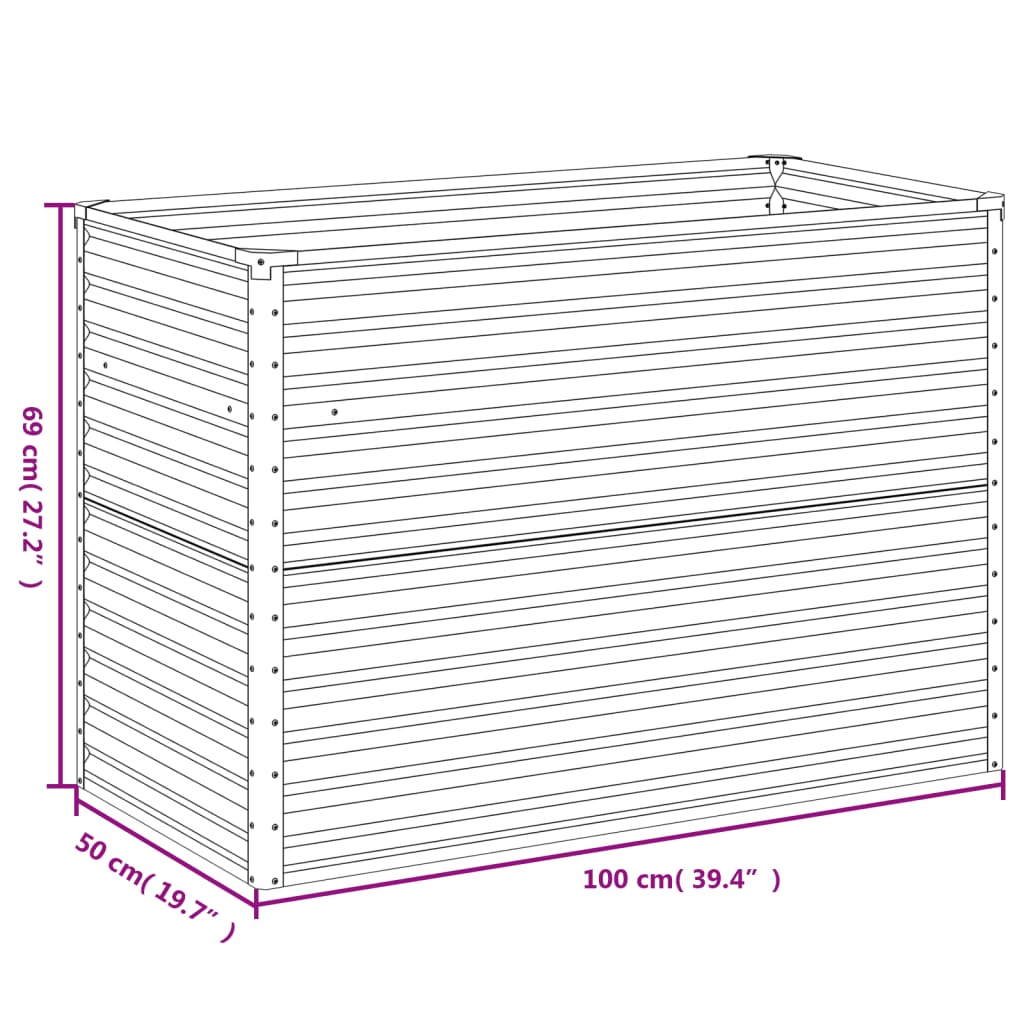 Plantenbak Verhoogd 100X50X69 Cm Cortenstaal
