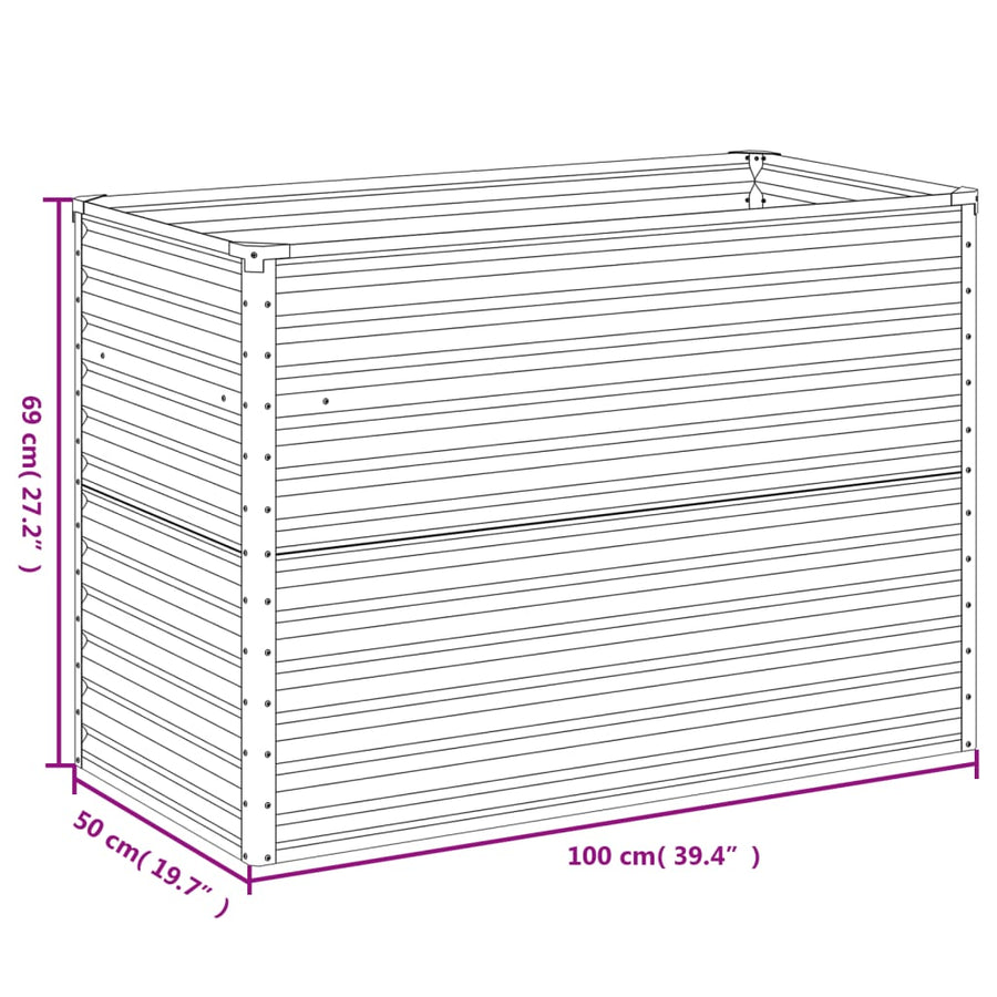 Plantenbak Verhoogd 100X50X69 Cm Cortenstaal
