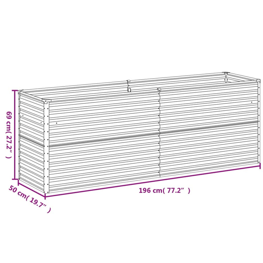 Plantenbak Verhoogd 196X50X69 Cm Cortenstaal