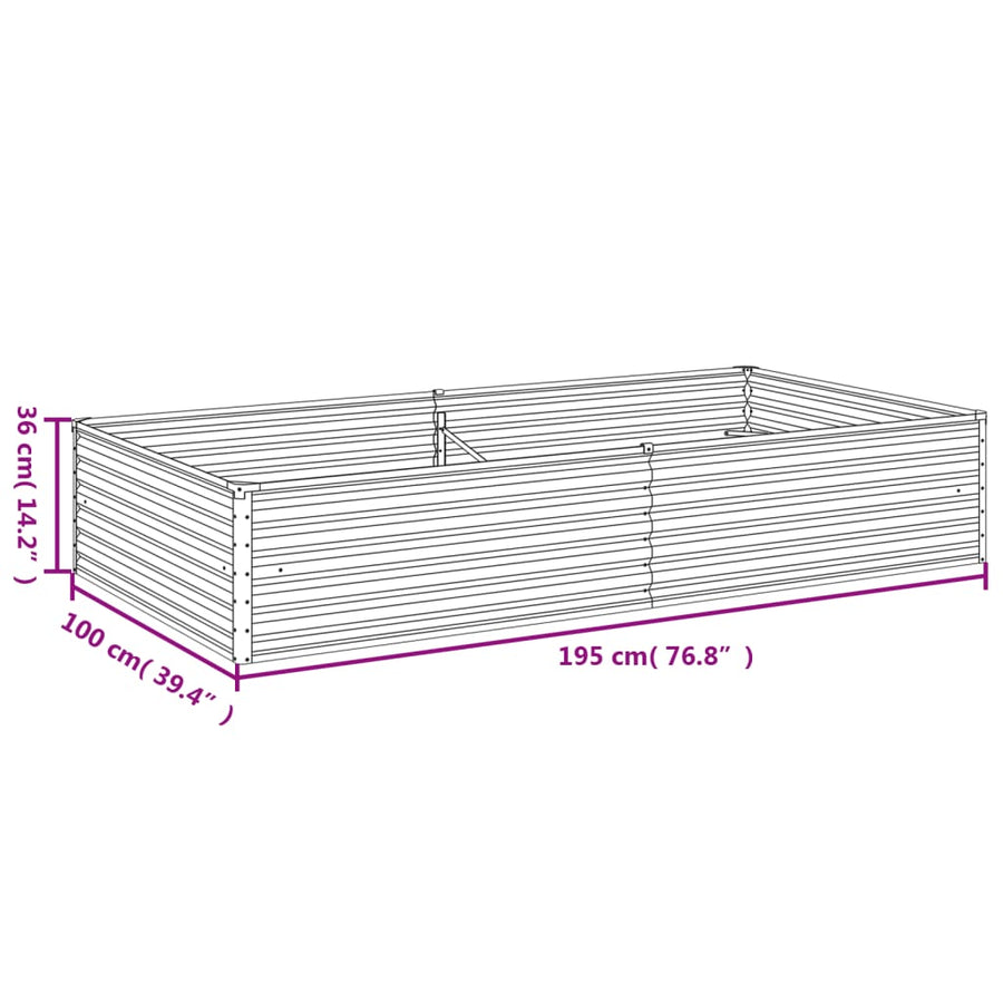 Plantenbak Verhoogd 195X100X36 Cm Cortenstaal