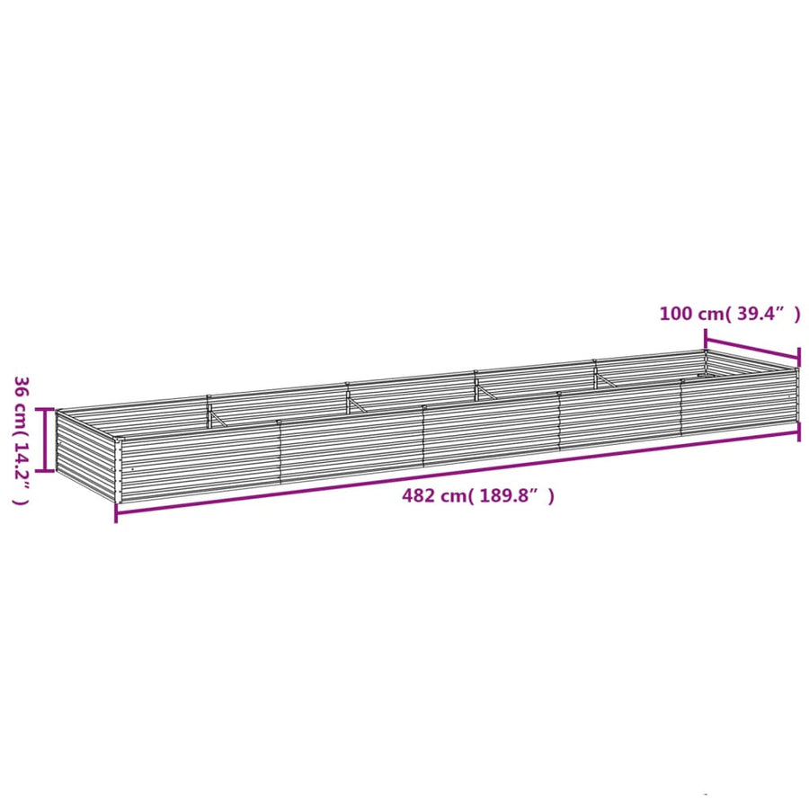 Plantenbak Verhoogd 482X100X36 Cm Cortenstaal