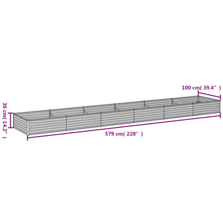 Plantenbak Verhoogd 579X100X36 Cm Cortenstaal