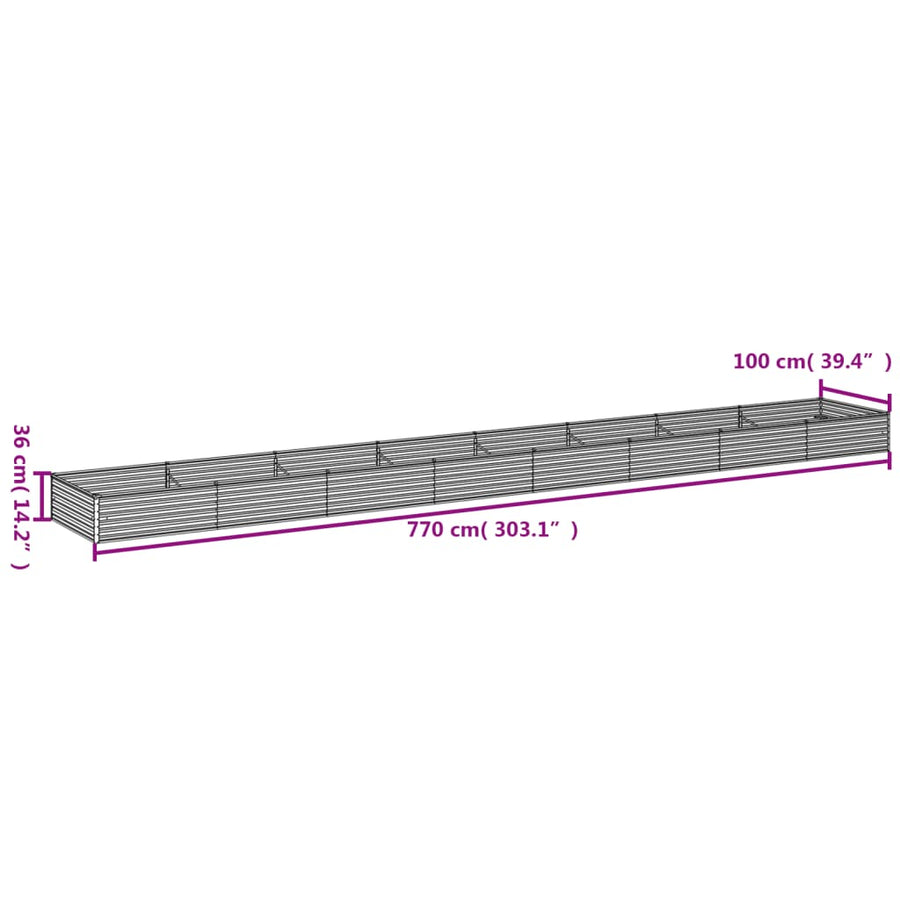 Plantenbak Verhoogd 770X100X36 Cm Cortenstaal