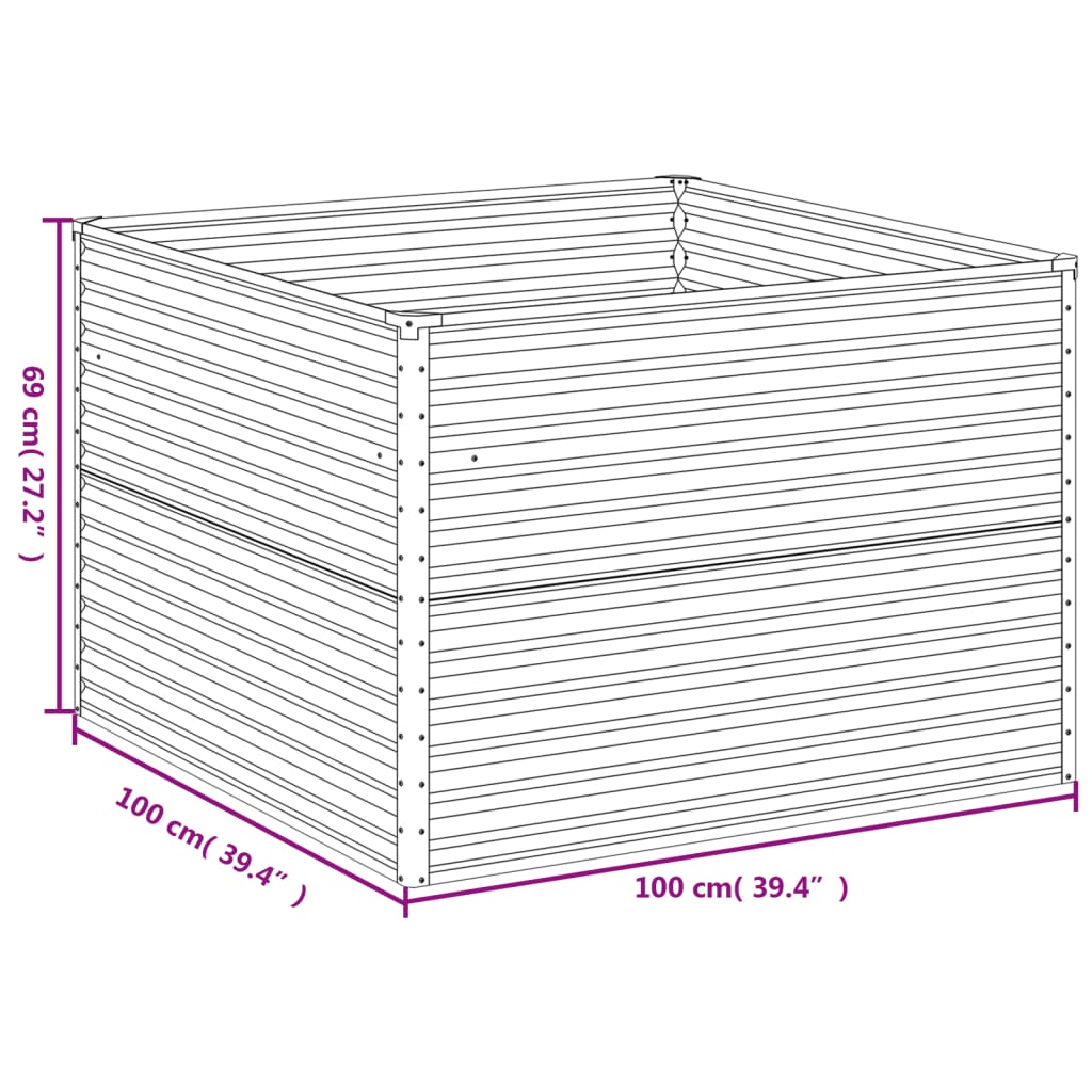 Plantenbak Verhoogd 100X100X69 Cm Cortenstaal