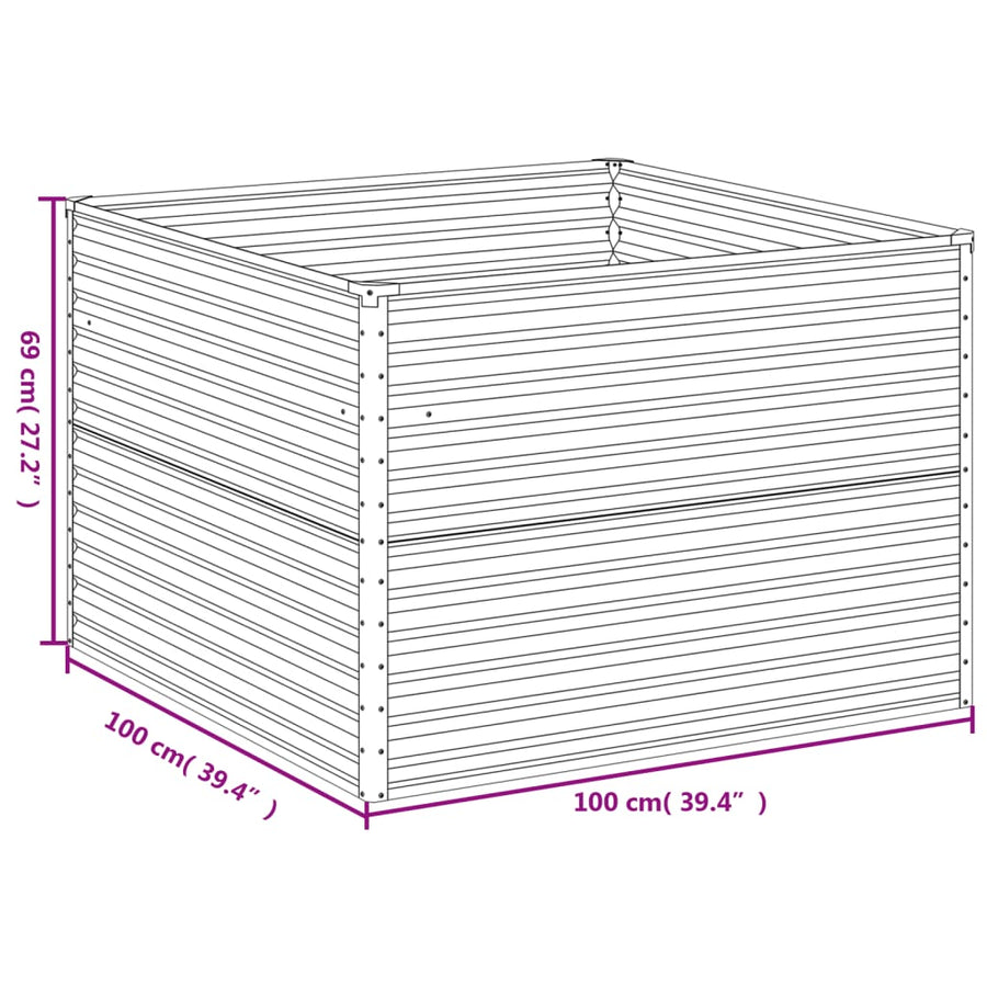Plantenbak Verhoogd 100X100X69 Cm Cortenstaal