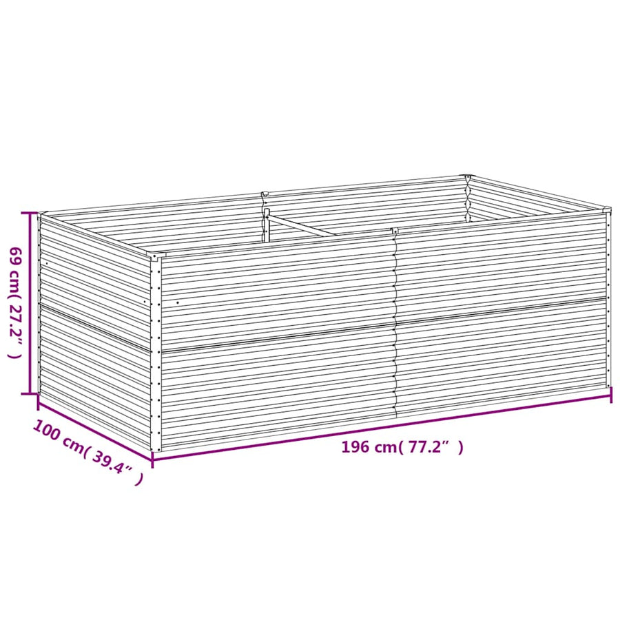 Plantenbak verhoogd 196x100x69 cm cortenstaal