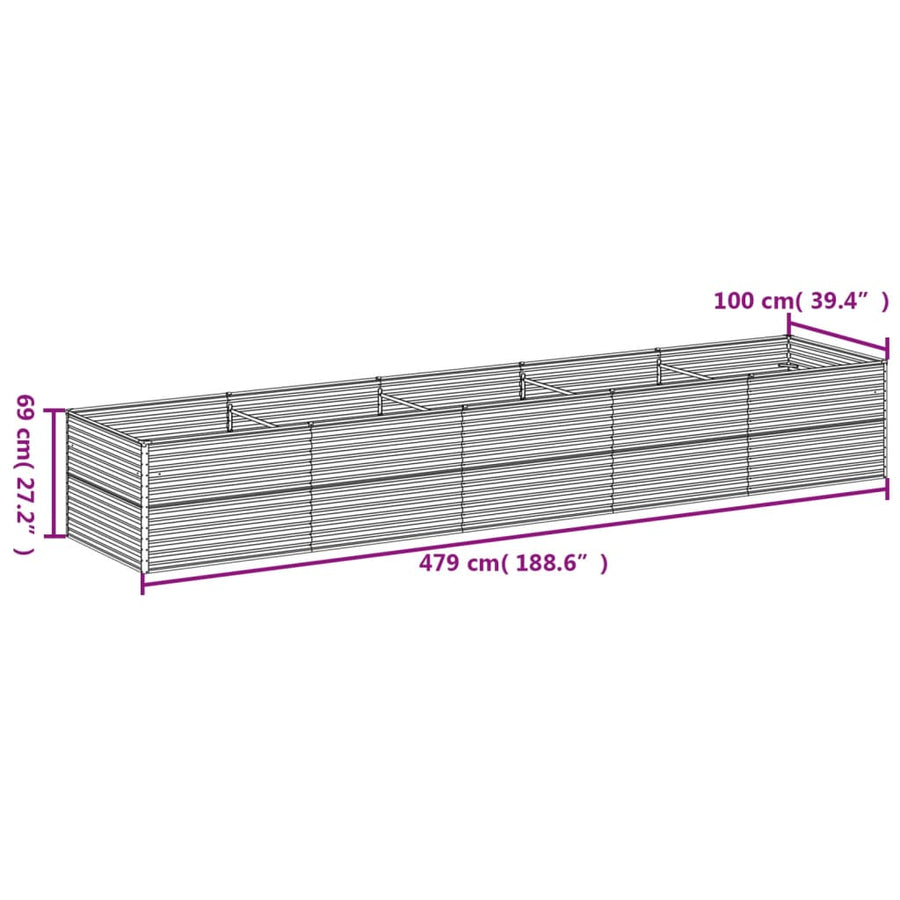 Plantenbak Verhoogd 479X100X69 Cm Cortenstaal