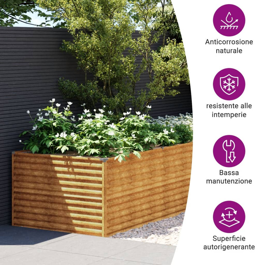 Plantenbak Verhoogd 479X100X69 Cm Cortenstaal